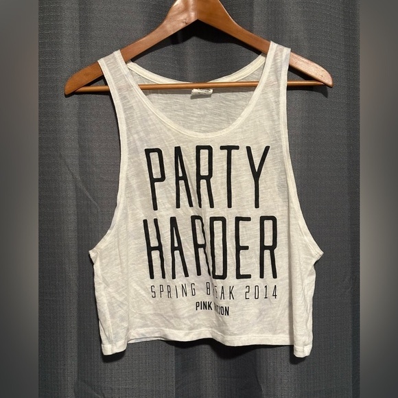 Pink Victoria’s Secret Party Harder Tank Crop Top - Picture 1 of 8